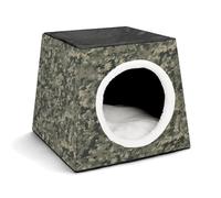 LQPMNK Portable Pet Nest for Small Pets, Military Woods Camouflage Print Capsule Design Space Capsule Pet Nest Durable Pet Nest Pet Bed for Home and Travel