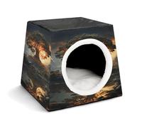 LQPMNK Portable Pet Nest for Small Pets, Natural Beauties Print Capsule Design Space Capsule Pet Nest Durable Pet Nest Pet Bed for Home and Travel