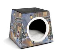 LQPMNK Portable Pet Nest for Small Pets, Snowman at The Street Corner Print Capsule Design Space Capsule Pet Nest Durable Pet Nest Pet Bed for Home and Travel