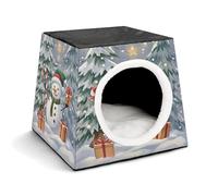 LQPMNK Portable Pet Nest for Small Pets, Snowman Giving Gifts Print Capsule Design Space Capsule Pet Nest Durable Pet Nest Pet Bed for Home and Travel