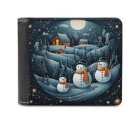 LQPMNK PU Leather Wallet, Christmas Santa Penguin Print Wallet with Multiple Slots Elegant Wallet Business Wallet Travel Wallet Bifold Wallet, style, One Size, Minimalist