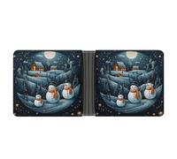 LQPMNK PU Leather Wallet, Christmas Santa Penguin Print Wallet with Multiple Slots Elegant Wallet Business Wallet Travel Wallet Bifold Wallet, style, One Size, Minimalist