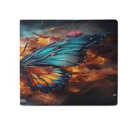 LQPMNK PU Leather Wallet, Color Butterfly Background Print Wallet with Multiple Slots Elegant Wallet Business Wallet Travel Wallet Bifold Wallet, style, One Size, Minimalist