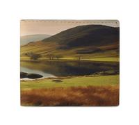 LQPMNK PU Leather Wallet, Lake District National Park Print Wallet with Multiple Slots Elegant Wallet Business Wallet Travel Wallet Bifold Wallet, style, One Size, Minimalist