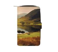 LQPMNK PU Leather Wallet, Lake District National Park Print Wallet with Multiple Slots Elegant Wallet Business Wallet Travel Wallet Bifold Wallet, style, 19.7x11x3.5cm, Minimalist