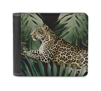 LQPMNK PU Leather Wallet, Leopard Palm Leaf Print Wallet with Multiple Slots Elegant Wallet Business Wallet Travel Wallet Bifold Wallet, style, One Size, Minimalist