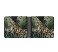 LQPMNK PU Leather Wallet, Leopard Palm Leaf Print Wallet with Multiple Slots Elegant Wallet Business Wallet Travel Wallet Bifold Wallet, style, One Size, Minimalist
