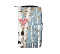 LQPMNK PU Leather Wallet, Love Birch Tree Print Wallet with Multiple Slots Elegant Wallet Business Wallet Travel Wallet Bifold Wallet, style, 19.7x11x3.5cm, Minimalist