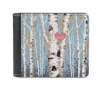 LQPMNK PU Leather Wallet, Love Birch Tree Print Wallet with Multiple Slots Elegant Wallet Business Wallet Travel Wallet Bifold Wallet, style, One Size, Minimalist