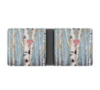 LQPMNK PU Leather Wallet, Love Birch Tree Print Wallet with Multiple Slots Elegant Wallet Business Wallet Travel Wallet Bifold Wallet, style, One Size, Minimalist