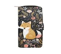 LQPMNK PU Leather Wallet, Love Cartoon Fox Print Wallet with Multiple Slots Elegant Wallet Business Wallet Travel Wallet Bifold Wallet, style, 19.7x11x3.5cm, Minimalist