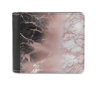 LQPMNK PU Leather Wallet, Marble Color Rose Gold Print Wallet with Multiple Slots Elegant Wallet Business Wallet Travel Wallet Bifold Wallet, style, One Size, Minimalist