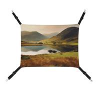 LQPMNK Stylish Pet Hammock for Small Pets, Lake District National Park Print Small Animal Bed Breathable Canvas, Easy to Install, Space-Saving and Portable
