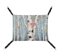 LQPMNK Stylish Pet Hammock for Small Pets, Love Birch Tree Print Small Animal Bed Breathable Canvas, Easy to Install, Space-Saving and Portable