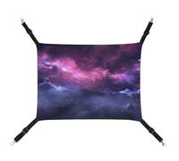 LQPMNK Stylish Pet Hammock for Small Pets, Magic Galaxy Purple Print Small Animal Bed Breathable Canvas, Easy to Install, Space-Saving and Portable