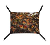 LQPMNK Stylish Pet Hammock for Small Pets, Monarch Butterflies Print Small Animal Bed Breathable Canvas, Easy to Install, Space-Saving and Portable