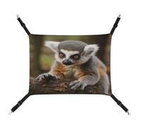 LQPMNK Stylish Pet Hammock for Small Pets, Monkey Lemur Cute Print Small Animal Bed Breathable Canvas, Easy to Install, Space-Saving and Portable