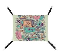 LQPMNK Stylish Pet Hammock for Small Pets, The 90s Illustration Print Small Animal Bed Breathable Canvas, Easy to Install, Space-Saving and Portable