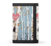 LQPMNK Trifold Wallet, Love Birch Tree Print Wallet with Multiple Slots Elegant Wallet Business Wallet Travel Wallet Multi-pocket Wallet, style, One Size, Minimalist