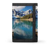 LQPMNK Trifold Wallet, Moraine Lake Canoes Print Wallet with Multiple Slots Elegant Wallet Business Wallet Travel Wallet Multi-pocket Wallet, style, One Size, Minimalist