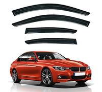LQQDP - 4pcs Front Rear Vent Window Visors Sun Rain Outside Mount Compatible with BMW F30 12-19 3 Series 15-18 M3 4 Door Sedan 318 320 325 328 330 335 340 i