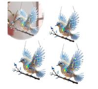 LQQDREX 2025 New Crystal Sky Bluebird Stained Art Ornament (8 Inches), Radiant Bird Design, Stained Glass Decorations, Easy to Hang, Gifts for Nature Lovers,Window Indoor Gardens