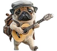 LQQDREX Adorable Pug Acrylic Car Air Vent Fragrance Diffuser, 2D Cute Dog Design Solid Scented, Pug Air Freshener Decorative Accessories, Cute Cartoon Puppy Solid Scented Diffuser Clip for Car