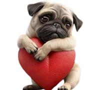 LQQDREX Adorable Pug Acrylic Car Air Vent Fragrance Diffuser, 2D Cute Dog Design Solid Scented, Pug Air Freshener Decorative Accessories, Cute Cartoon Puppy Solid Scented Diffuser Clip for Car