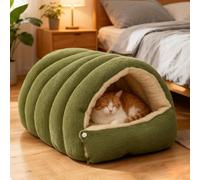 LQQDREX Cozy Monster Cat Bed, Removable and Washable Winter Closed-Off Cat Bed, Cozy Pet Nest for Cats and Dogs, Soft & Wammcats House TentBed, Plush Calming Hideaway Tent for Cats & Small Dogs