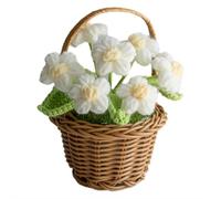 LQQDREX Crochet Sunflower Bouquet, Crochet Flowers Cute Potted Flower, Handmade Artificial Flower Gift for Mom, for Mother’s Day Birthday, Anniversary, Valentines, Home Office Decoration