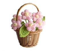 LQQDREX Crochet Sunflower Bouquet, Crochet Flowers Cute Potted Flower, Handmade Artificial Flower Gift for Mom, for Mother’s Day Birthday, Anniversary, Valentines, Home Office Decoration