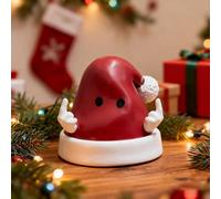 LQQDREX Cute Xmas Hat Figurines with Gestures Desig, Small Collectible Santa Hat Shape, Living Room Shelf Table Study Nursery Bedside Display Bookshelves Windowsills Holiday Decor Festive Statue