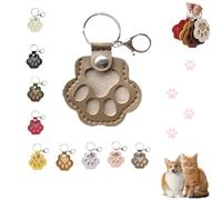 LQQDREX Dog Fur Storage Keychain, Cute Leather Paw Keychain Pet Hair Keepsake Keyring, Unique Memorial Collection Keychain, Pet Memorial Gifts for Bag Purse Paw Charm Key Holder