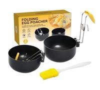 LQQDREX Egg Poacher, Stainless Steel Egg Poacher, 2025 New Frying Pan Folding Poached Egg Maker, Egg Cooker with Fried Egg Ring, Non-stick Egg Poacher for Perfect Boiled Eggs for Kitchen Tool