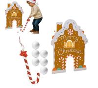 LQQDREX Gingerbread Golf Game Set, Christmas Mini-Golf Course, Funny Gingerbread Golf House Goal with Candy Cane Club, Christmas Holiday Games, Family Party Activity for Kids & Adults