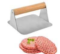 LQQDREX Stainless Steel Burger Press, Burger Smasher, Handheld Hamburger Press, Extra Wide Square Round Non-Stick Hamburger Press for Griddle, Griddle Accessories Kit for Flat Grill Cooking