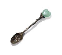 LQQDREX Witchcraft Spoon Retro, Vintage Carved Heart-Shaped Spoons, Zinc Alloy Teaspoon, Dinner Spoons, 11cm, Metal, 1pc