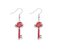 LQRI Anime Character Gifts Demon Cartoon Characters Inspired Heart-Shaped Wings Key Earrings Anime Series Merchandise, S, Stainless Steel, n