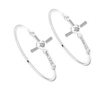 LQRI Bible Verse Cross Cuff Bangle Set Numbers 6:24-26 & 1 Corinthians 16:13 Christian Scripture Jewelry Religious Gift for Women, S, Copper, copper