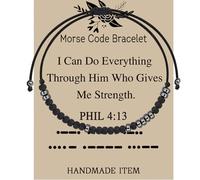 LQRI Bible Verse Morse Code Bracelet Philippians 4:13 Bracelet Holy Bible Gift I Can Do All Things Religious Gift, S, Nylon, nylon