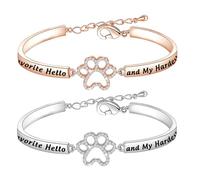 LQRI Cat Dog Memorial Bracelet Set for Pet Loss You Were My Favorite Hello and My Hardest Goodbye Bracelet Loss Sympathy Gift, S, Copper, copper