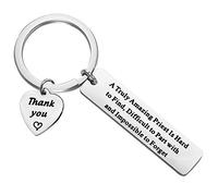 LQRI Catholic Priest Gift Priest Appreciation Gift A Truly Amazing Priest Is Hard To Find and Impossible To Forget Keychain Gift for Priest Leaving Gift, Silver, S