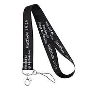 LQRI Christian Lanyard ID Holder Keychain Bible Verse Matthew 19:26 Gift with God All Things are Possible Gift Clip Charm Catholic Gift Religious Baptized Jewelry