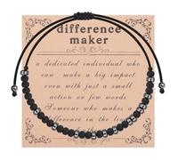 LQRI Difference Maker Morse Code Bracelet Make a Difference Thank You Gift for Teacher Coach Mentor Boss Leader Coworkers, S, Stainless Steel Copper, copper