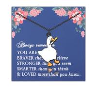 LQRI Goose Game Inspired Necklace Cartoon Gamer Gift Fun Goose Animal Lover Gift Gaming Merchandise, S, Stainless Steel, stainless steel