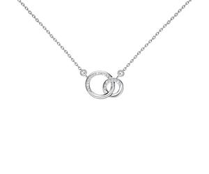 LQRI Handpicked Daughter Gifts from Mom: Bonus Daughter Gift Two Connected Circles Necklace for Stepdaughter, Adopted Child, No Gemstone