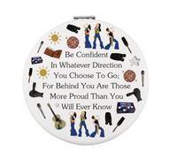LQRI Mamma Mia Musical Makeup Mirror - Hand-Held, Foldable, 2-Sided, Magnifying - Silver, 2.7 x 0.4 Inches for Animation Fans