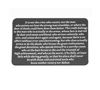 LQRI Man Arena Quote Wallet Insert Card It Is Not Critic Who Count Motivational Wallet Card Words of Wisdom Gift for Man (black)