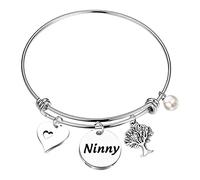 LQRI Ninny Bracelet Grandma Bracelet Ninny Gift Mother's Day Gift for Ninny Nanny Granny Nana Best Ninny Ever Gift, S, Stainless Steel, stainless steel