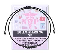 LQRI NP Morse Code Bracelet New Nurse Practitioner Nursing Gifts for NP Student Graduation Ideas Medical Jewelry Gifts, S, Alloy Steel, copper